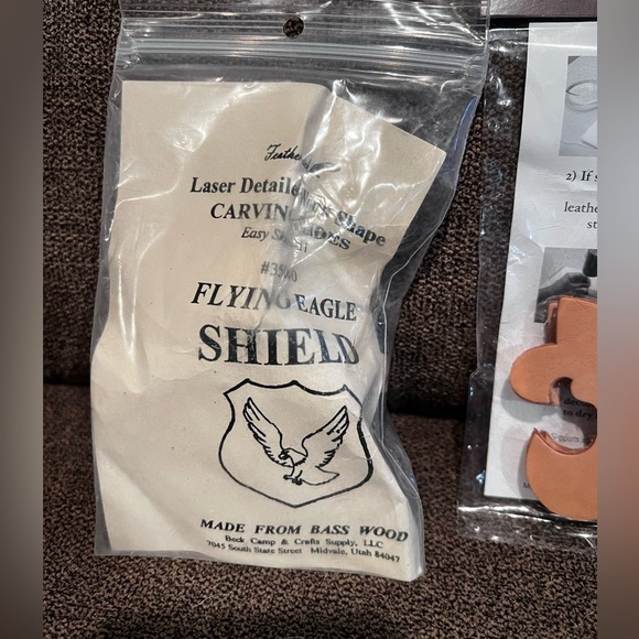 Boy Scout Craft Kit Lot. Neckerchief slide, leather pouch and Fleur De Lis kit. - Picture 6 of 7